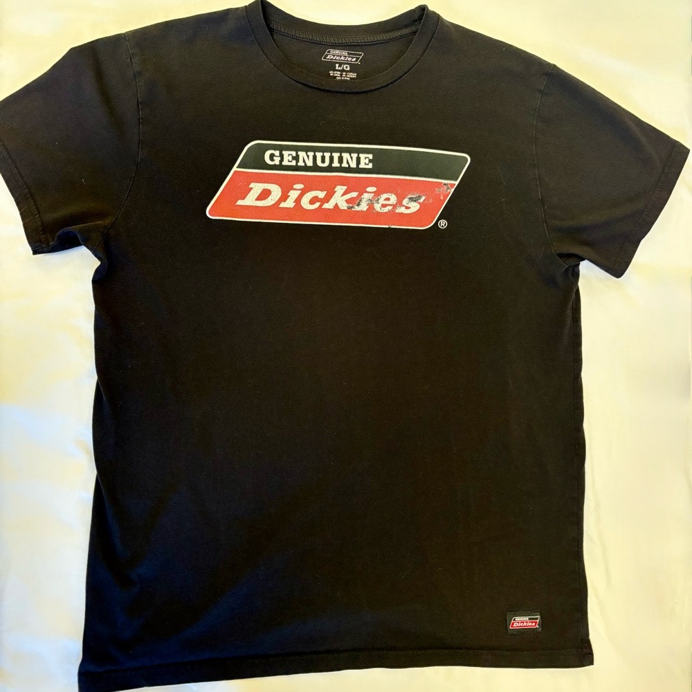 Genuine Dickies Black Graphic Logo T-Shirt Size Large
